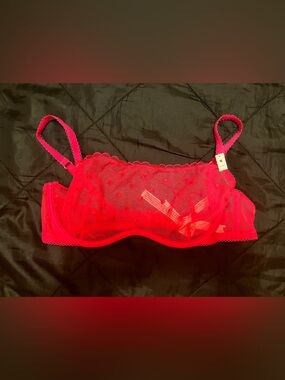 Sheer Lace Bralette in Bright Pink - Women's Intimates PINK NWT